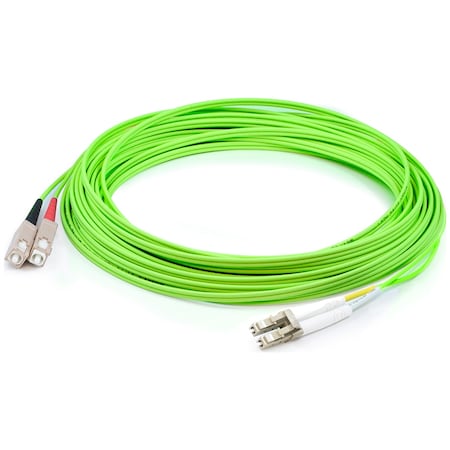 Add-On Addon 15M Lc (Male) To Sc (Male) Lime Green Om5 Duplex Fiber Patch ADD-SC-LC-15M5OM5